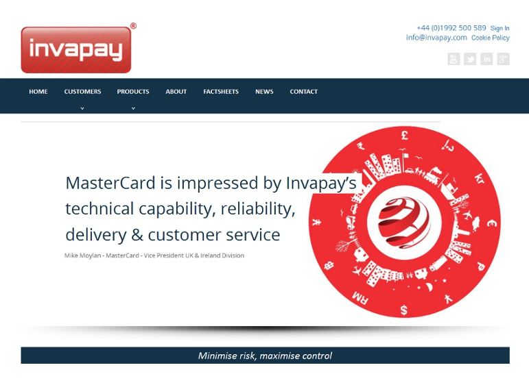 Website Design for Financial Services Company Invapay